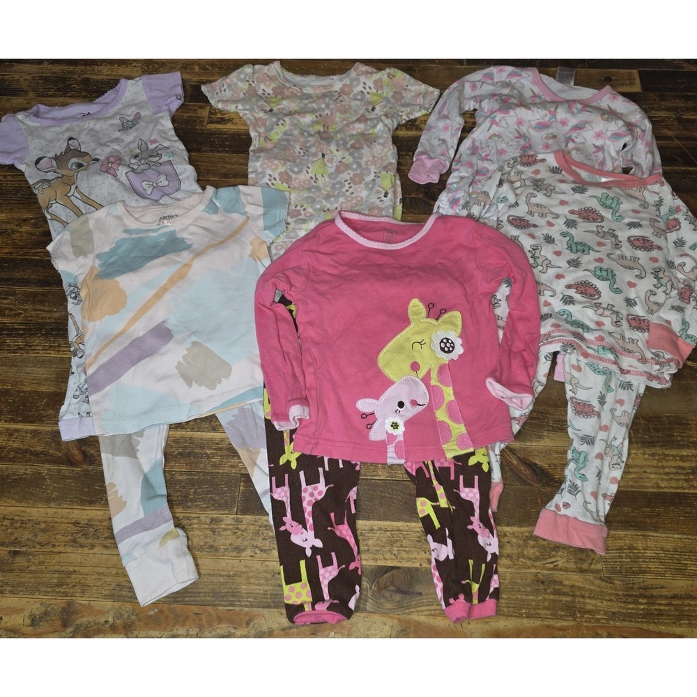 Baby Girl Bundle Size 12 mo Two-Piece Pajama Sets PJs Lot Of 6 Sets